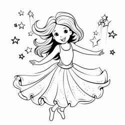 a beautiful older teen tooth fairy flying surrounded by stars