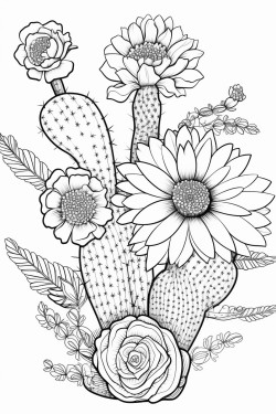 cacti adorned with bloom flowers and spines