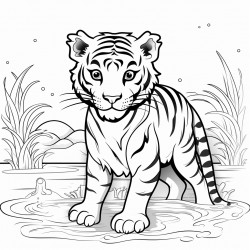 tiger in water