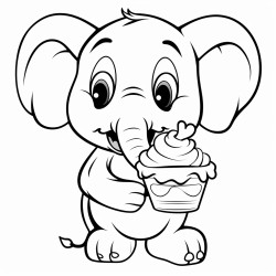 a cute elephant  eating ice cream