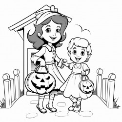 halloween trick or treat with mom