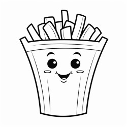 cute french fries with a caute face