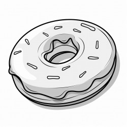 coloring page of a pink donut that looks delicious and appealing