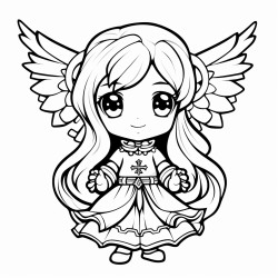 kaiwaii girl xmas angel