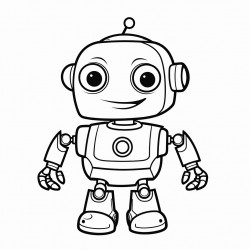a cute friendly robot character