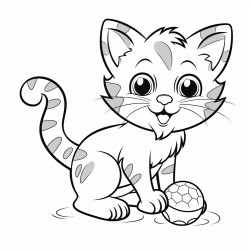 a cat playing with a small ball