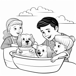 art supplies humanized taking a bath
