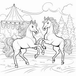horses dancing
