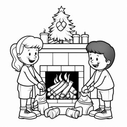 making stockings to pyt on the fireplace