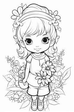 cute girlfairy elf garden flower