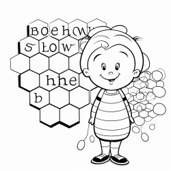 word honeycomb coloring page  draw a honeycomb and write sweet kind words in each cell