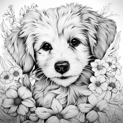 cute dog no gray scale black and white