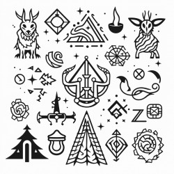 alchemy symbols runes mythical creatures