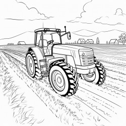 tractor on a flat field