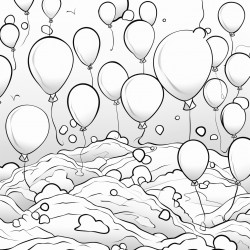 an ocean full of balloons