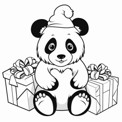 christmas panda bear