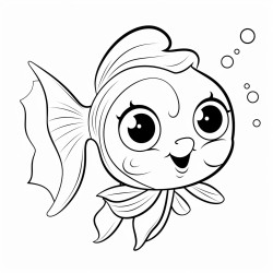 cute baby angel fish with big eyes in the ocean