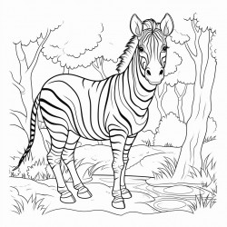 a zebra in the forest