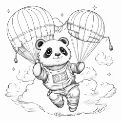 panda parachuting