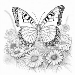 butterfly in field of flowers