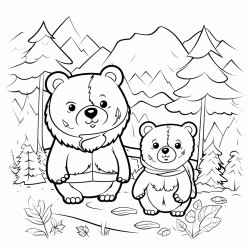 autum wood land bears