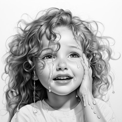 a little girl crying happy tears