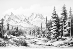 detailed mountain range