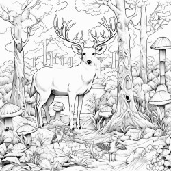 woods with animals