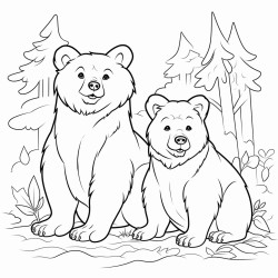 two bears in a forest