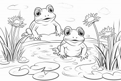 frogs in pond