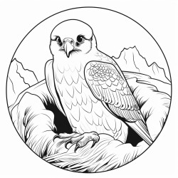 a cute icelandic peregrine falcon in its nest