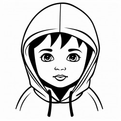 a kid in a hood
