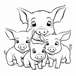 family cubs of pig