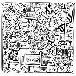 create a detailed doodle art