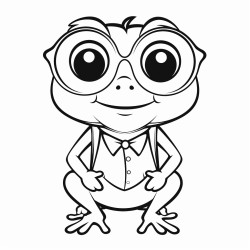 a cute frog wearing glasses