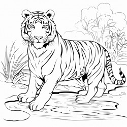 tiger in water