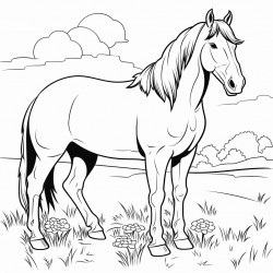 draft horse in a meadow