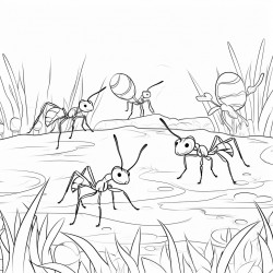 ants gathering food