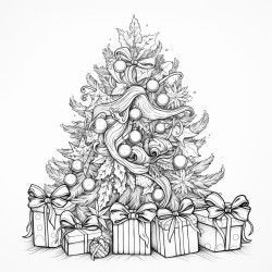 christmas tree with a few decorations