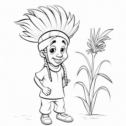 an grainfild with blowing weed between the ears of grain