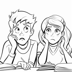 student reading their exam results and they are sad