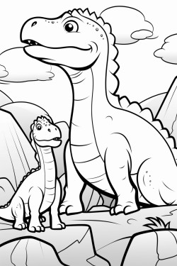 make a coloring page with dinosaurs