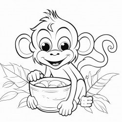 monkey with oatmeal dripping from his face who lives in the jungle