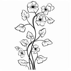 long vine with leaves and flowers on it