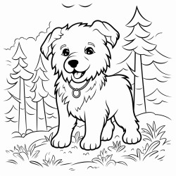 chien dans les bois