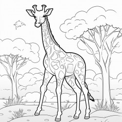 a giraffe in the forest