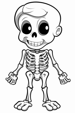 cute cartoon skeleton taking xray
