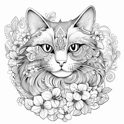 un chat fantastique destine  du coloriage pour adultes