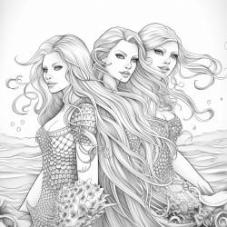 mermaids on a beach