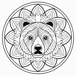 a mandala of a bear